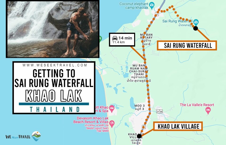 Sai Rung Waterfall in Khao Lak, Thailand