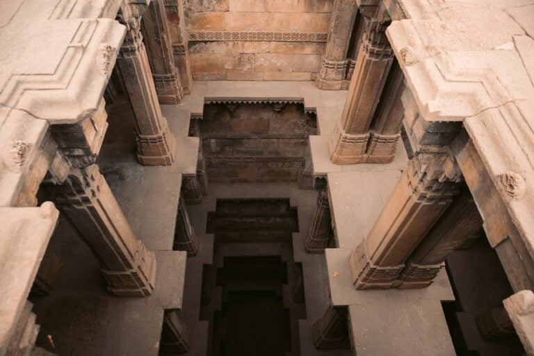 STONE PILLARS AND FLOORS OF DADA HARIR STEPWELL