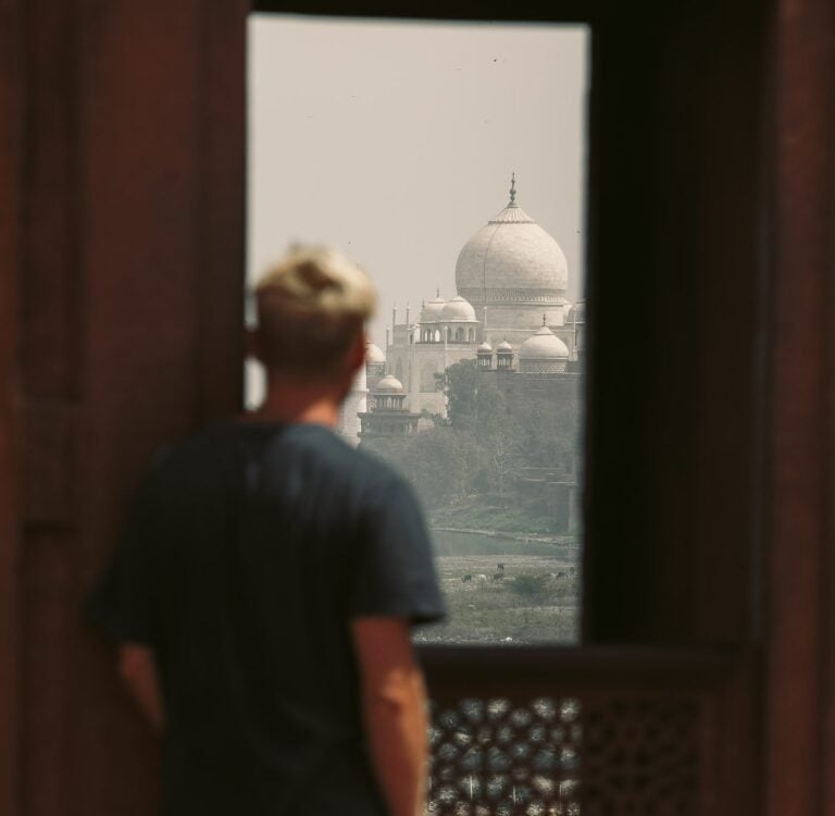 Agra Fort Vantage Point TAJ MAHAL AS SEEN FROM THE AGRA FORT INDIA