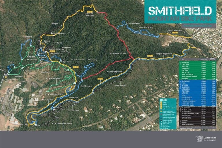SMITHFIELD CONSERVATION PARK BIKE TRACK MAP FOR SADDLE MOUNTAIN HIKE