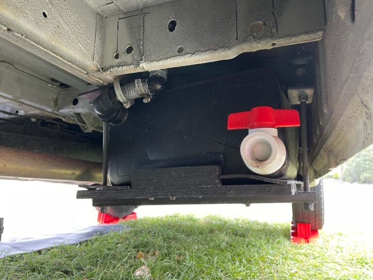 MOUNTING A GREY WATER TANK UNDERNEATH OUR CAMPERVAN