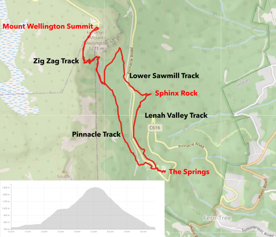 Circuit Walk to Mount Wellington Summit From Hobart