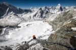 Expedition traveler climbing Island Peak in Nepal