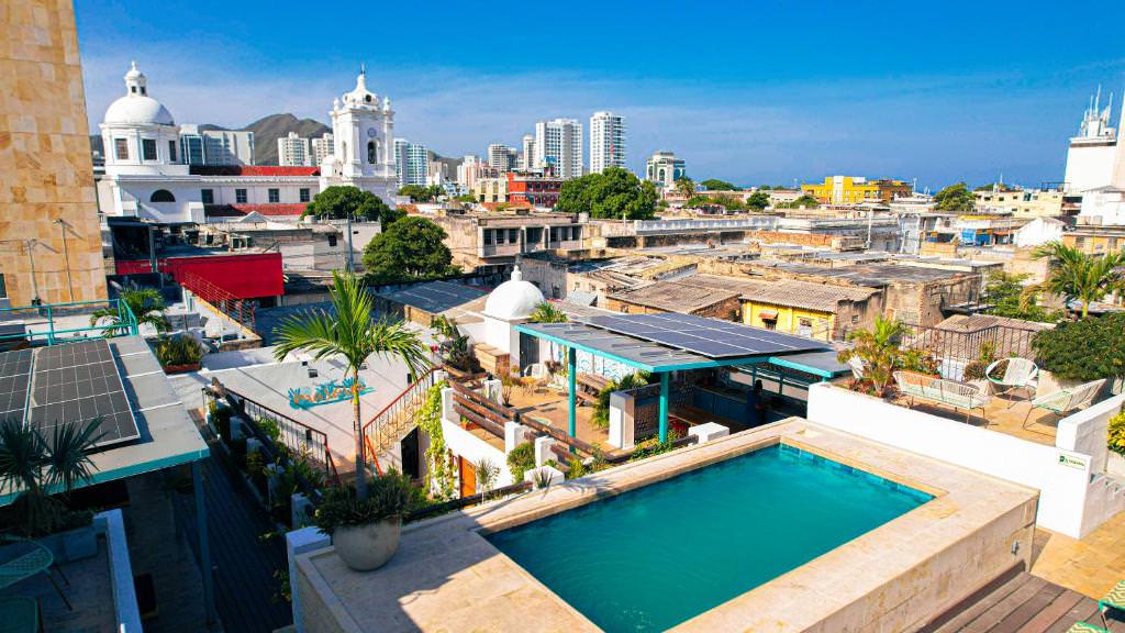 City view from rooftop of Masaya Santa Marta Hotel
