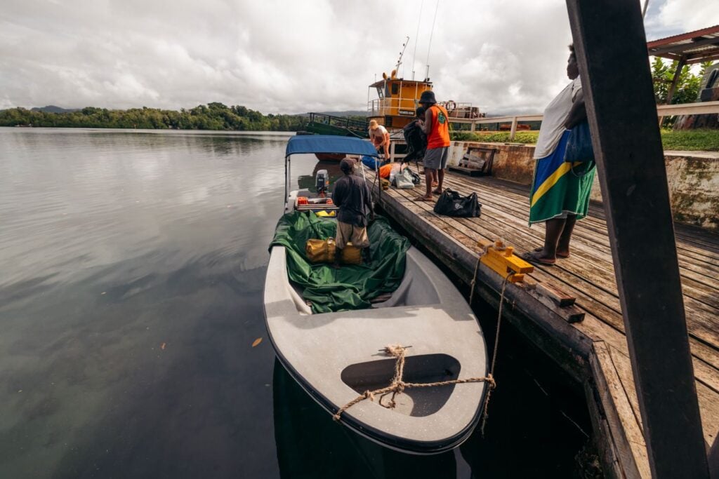 Imbu Rano Lodge: My Experience On Kolombangara Island Boat arriving at ringgi station, kolombangara