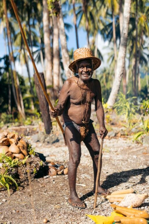 Titiru Eco Lodge Review: Rendova’s Best Local Stay Local man on rendova showing his fishing rod