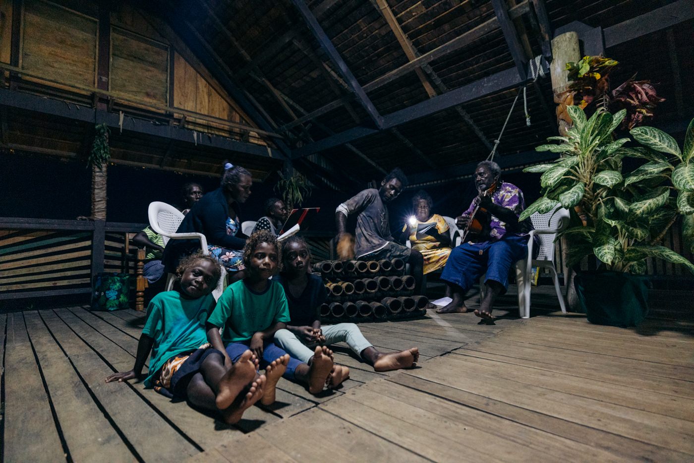 Titiru Eco Lodge Review: Rendova’s Best Local Stay Family bamboo band in solomon islands