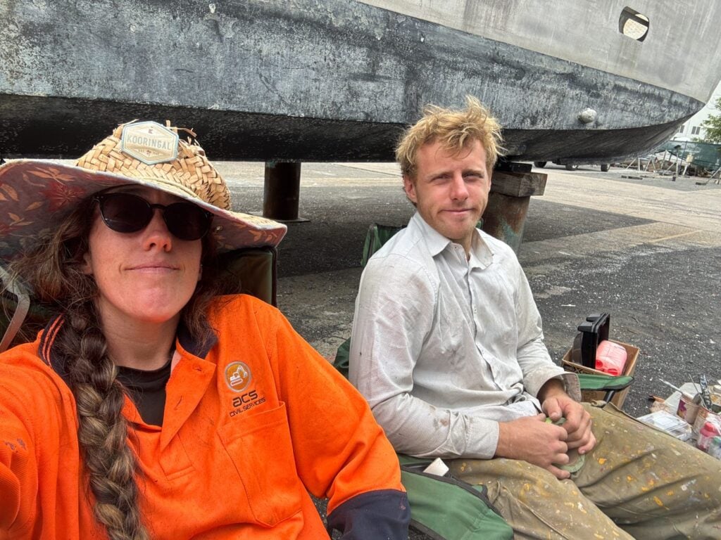 About Olly Gaspar &Amp; We Seek Travel Olly and haylea at the boatyard