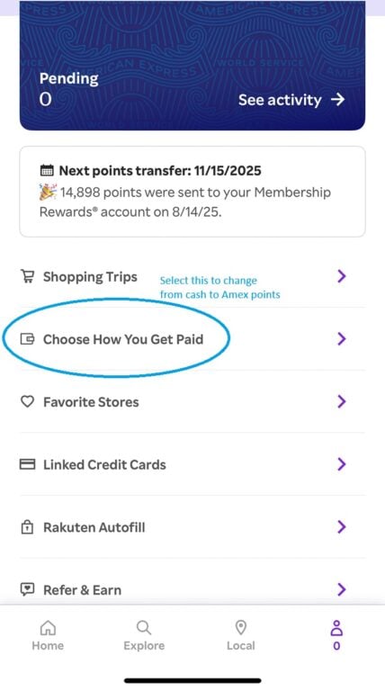 Rakuten payment settings