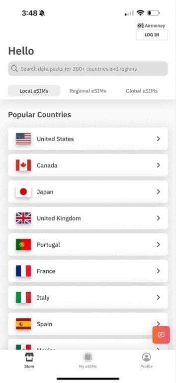 Airalo eSIM destination page