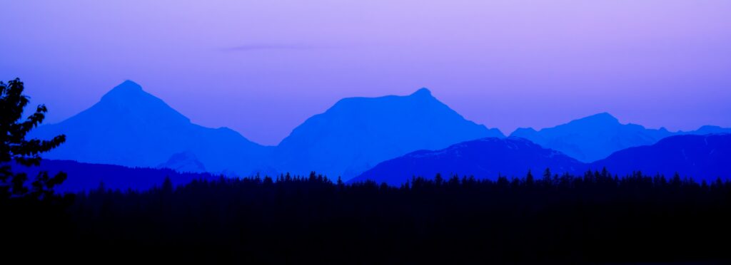 Mountains at dusk