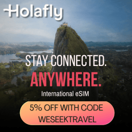 Square banner showing a travel esim offer for We Seek Travel readers
