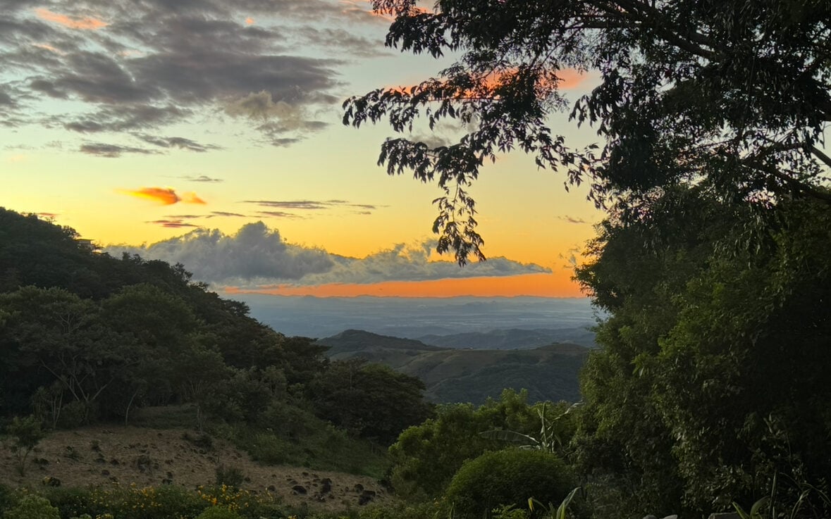 A sunset valley view in Monteverde Costa Rica
